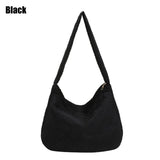 Large Capacity Warm Plaid Shoulder Bag for Women Lightweight Down Cotton