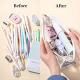 Large Transparent Makeup Bag Pencil Case School Stationery Storage