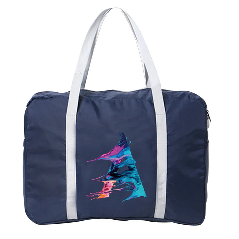 Large Capacity Travel Bag Folding Letter Print Weekend Bag