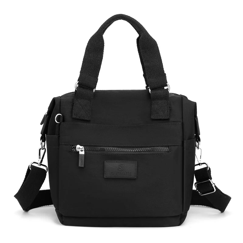 Waterproof Nylon Women Shoulder Messenger Bag with Zipper Pocket