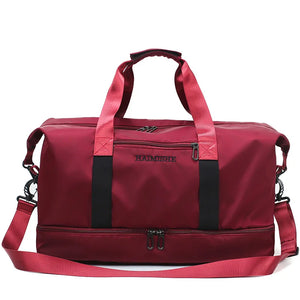 Large Capacity Fitness HandBag for Short Trips, Wet Dry Separation, Weekend Bag