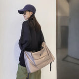 Large Capacity Nylon Totes Bag Solid Storage Street Messenger Handbag