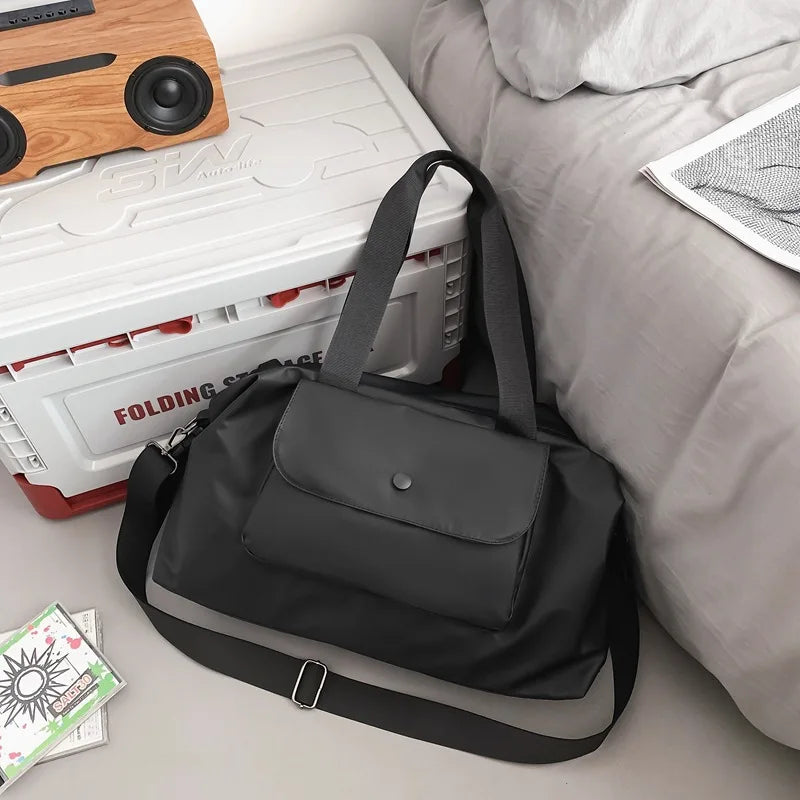 Large Capacity Nylon Totes Bag Solid Storage Street Messenger Handbag