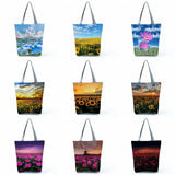 Large Capacity Floral Print Ladies Shoulder Bag Sunflower