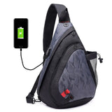 Large Capacity USB Charging Chest Bag Waterproof Crossbody Waist Pack