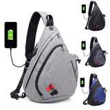 Large Capacity USB Charging Chest Bag Waterproof Crossbody Waist Pack