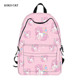Large Capacity Unicorn Printed School bags for Teenagers Girls