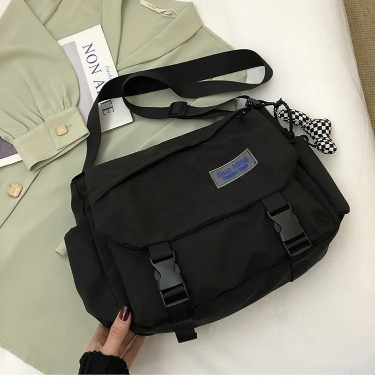 Large Capacity Canvas Messenger Bag Girls Women Postman Shoulder Bag