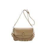 Vintage Chains One Shoulder Bags High Women PU Leather Casual Handbags