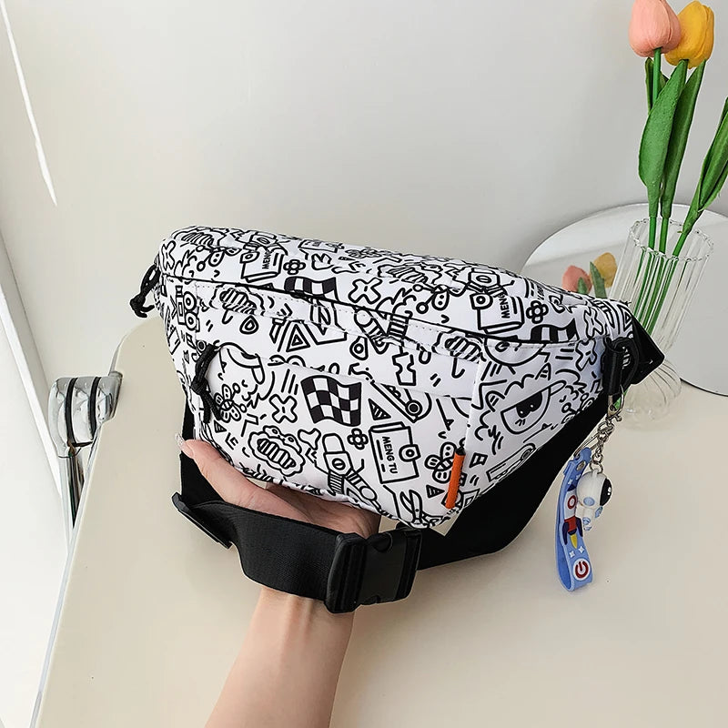 Large Capacity Nylon Waist Bag Fanny Pack for Men and Women