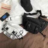 Large Capacity Canvas Waist Bag Unisex Fanny Pack Streetwear Chest Bags