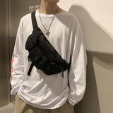 Large Capacity Canvas Waist Bag Unisex Fanny Pack Streetwear Chest Bags