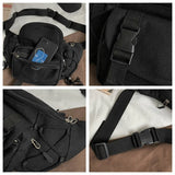 Large Capacity Canvas Waist Bag Unisex Fanny Pack Streetwear Chest Bags