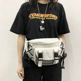 Large Capacity Canvas Waist Bag Unisex Fanny Pack Streetwear Chest Bags