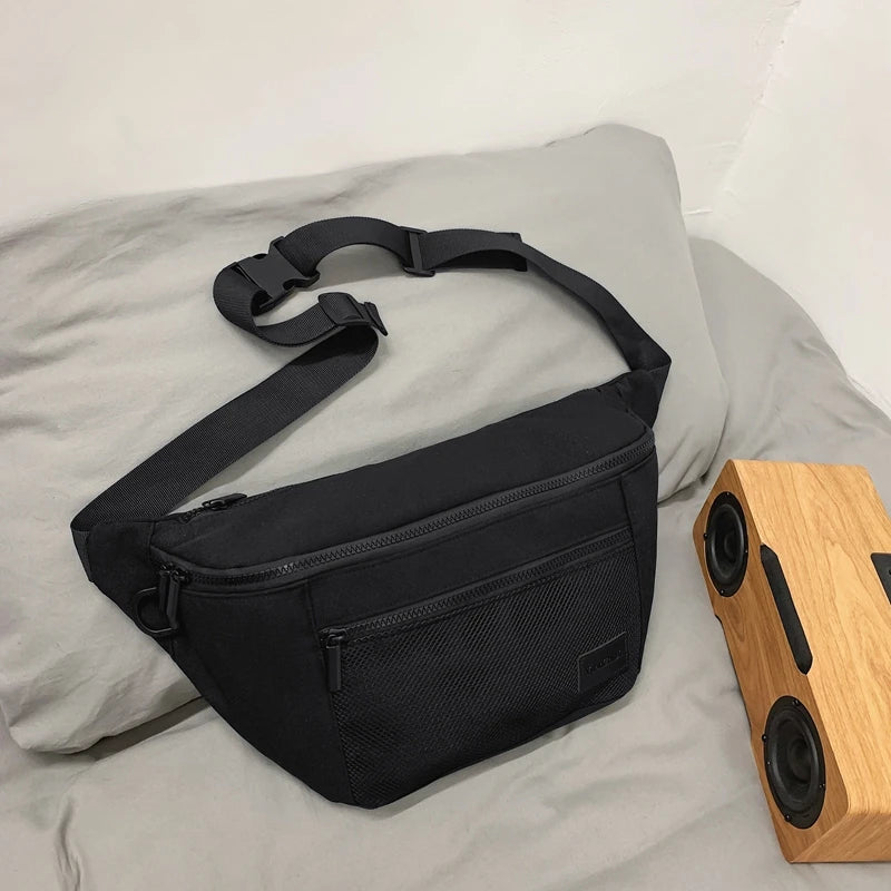 Large Capacity Waterproof Canvas Waist Bag for Men Women