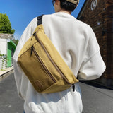Large Capacity Waterproof Canvas Waist Bag for Men Women