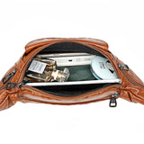 Large Capacity Waist Bag Women Fanny Pack Pu Leather