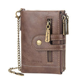 Large Capacity Wallet Chain Safe Buckle Multi-grid Faux Leather Wallet