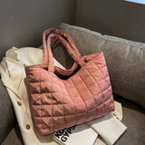 Winter Shoulder Bag Solid Nylon Handbags Casual Tote Bags For Women