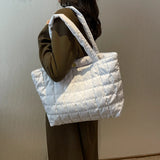Winter Shoulder Bag Solid Nylon Handbags Casual Tote Bags For Women