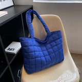 Winter Shoulder Bag Solid Nylon Handbags Casual Tote Bags For Women