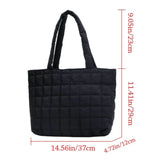 Large Capacity Winter Shoulder Bag Solid Checkered Handbags