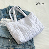 Large Capacity Winter Shoulder Bag Solid Checkered Handbags