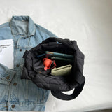 Large Capacity Winter Shoulder Bag Solid Cotton Cloth Handbags Casual Tote Bags