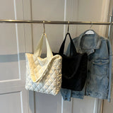 Large Capacity Winter Shoulder Bag Solid Cotton Cloth Handbags Casual Tote Bags