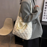 Large Capacity Winter Shoulder Bag Solid Cotton Cloth Handbags Casual Tote Bags