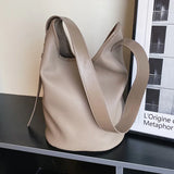 Large Capacity Women Bucket Bag PU Leather Shoulder Bags Handbag