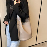 Large Capacity Women Bucket Bag PU Leather Shoulder Bags Handbag