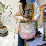 Large Capacity Women Bucket Messenger Bags Girls Student Lunch Bento Handbags