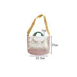 Large Capacity Women Bucket Messenger Bags Girls Student Lunch Bento Handbags