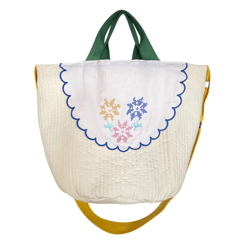 Large Capacity Women Bucket Messenger Bags Girls Student Lunch Bento Handbags