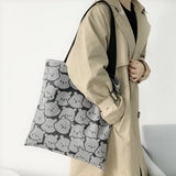 Large Capacity Women Canvas Shoulder Bags Bear Female Shopper Shopping Bag