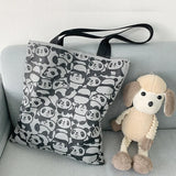 Large Capacity Women Canvas Shoulder Bags Bear Female Shopper Shopping Bag