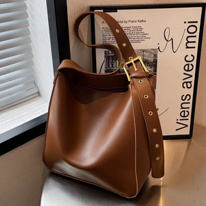 Large Capacity Women Crossbody Pack PU Leather Single Shoulder Bags