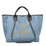 Large Capacity Denim Handbag for Women High Ladies Travel Messenger Bag