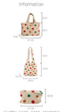 Women Dot Plush Shoulder Bag Lamb Wool Vest Handbag Tote Bag