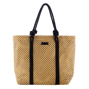 Large Capacity Women Handbag Straw Beach Tote Hollow Bag