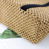 Large Capacity Women Handbag Straw Beach Tote Hollow Bag