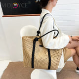Summer Beach Woven Straw Tote Shoulder Bag Large Capacity Women Handbag