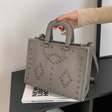 Large Capacity Women Handbags Western Style Texture PU Leather Shoulder Bags