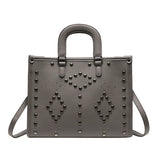 Large Capacity Women Handbags Western Style Texture PU Leather Shoulder Bags