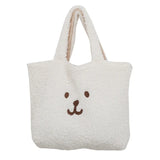 Large Capacity Women Lamb Wool Handbags Bear Female Furry Shoulder Bag