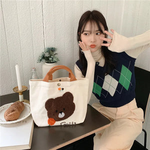 Large Capacity Women Lunch Bento Bag Small Tote Purse Handbags