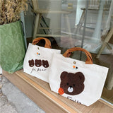 Large Capacity Women Lunch Bento Bag Small Tote Purse Handbags