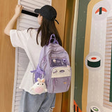 Large Capacity Women Nylon Backpack College School Bookbag Laptop Bag