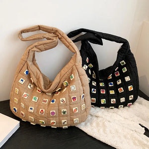 Large Capacity Women Nylon Shoulder Bags Western Style Messenger Bags